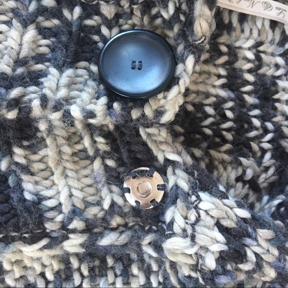 LEO & NICOLE LG BLUE-GRAY, LIGHT GRAY, & DARK GRAY WOOL BLEND KNIT SWEATER - Picture 5 of 9